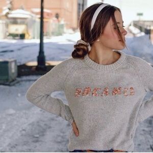 *MADEWELL* Grey Dreamer Embroidered Keaton Pullover Sweater